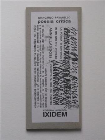 poesia critica, ixidem, 1996